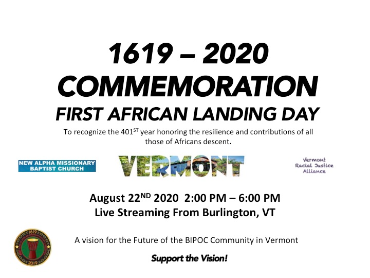 First African Landing Vermont Commemoration